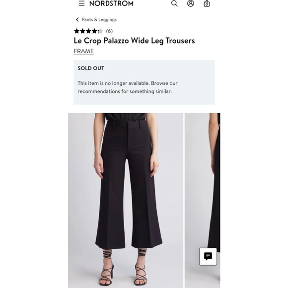 NWT Women's FRAME Black Le Crop Palazzo Wide Leg Trousers Sz 12 work wear office - Picture 2 of 14